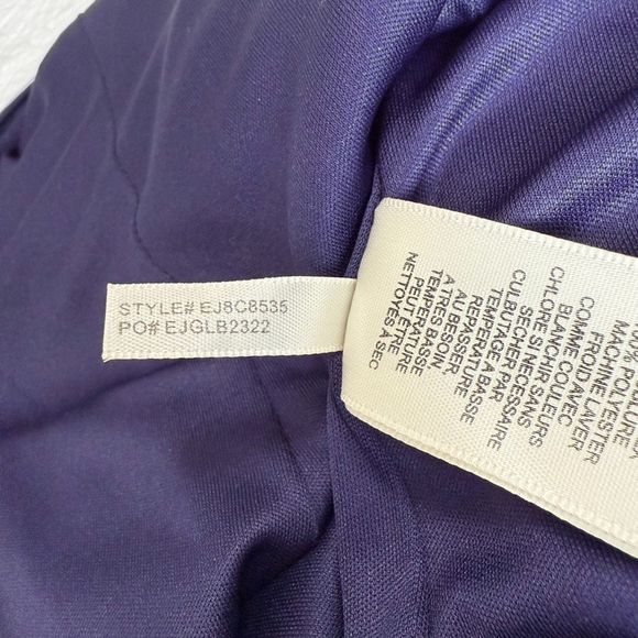 Eliza J Navy Blue Floral Bell Sleeve Mini Dress Size 2 Fit & Flare Party - Picture 11 of 15